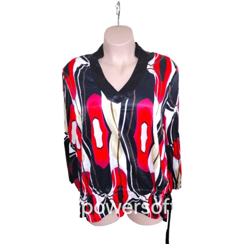 Silky satin tunic plus size top